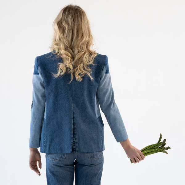 Classic upcycled denim blazer "Love Classic" 40 photo