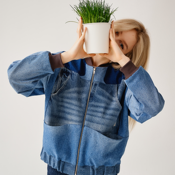 Upcycled denim so-many-pockets bomber 7 photo