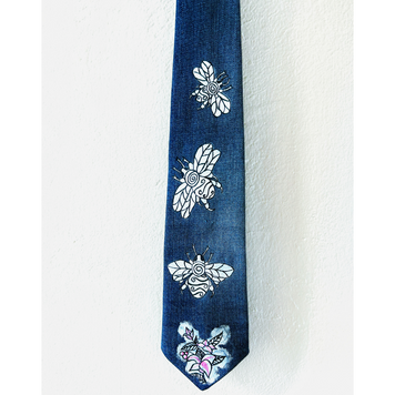 Tie hand painted of upcycled denim #2 17 photo