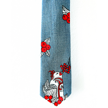 Tie hand painted of upcycled denim  #4 19 photo
