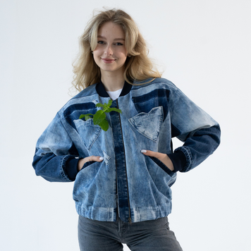 Upcycled denim the only one bomber "Sweet Heart" 26 photo