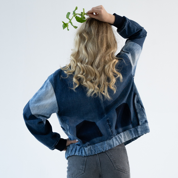 Upcycled denim the only one bomber "Sweet Heart" 26 photo