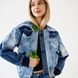 Upcycled denim the only one bomber "Sweet Heart"