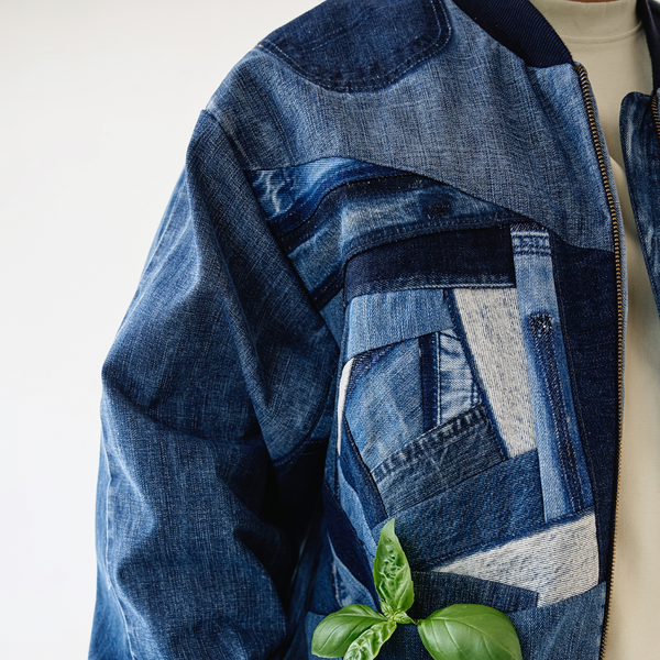 Upcycled denim customized bomber "Blossom" 33 photo