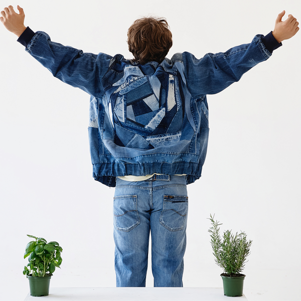 Upcycled denim customized bomber "Blossom" 33 photo