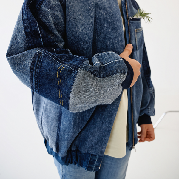 Upcycled denim customized bomber "Simply one" 34 photo