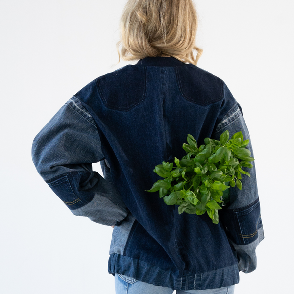 Upcycled denim customized bomber "Simply one" 34 photo