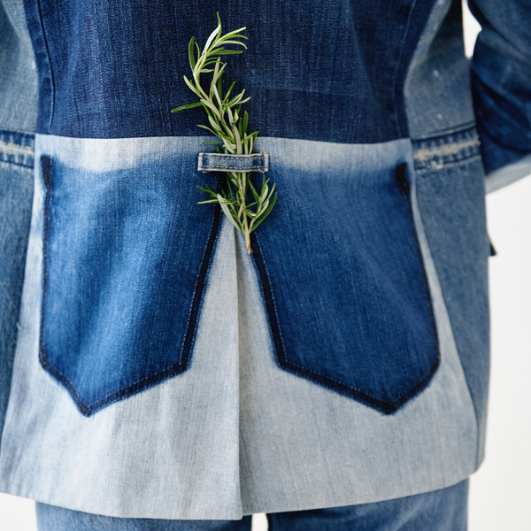 Classic upcycled denim blazer "The Hope" 44 photo