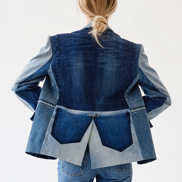 Classic upcycled denim blazer "The Hope" 44 photo